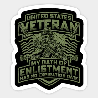 United states veteran my oath of enlistment has no expiration date Sticker